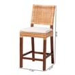 bali & pari Lesia Natural Rattan Counter Stool with Cushion