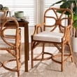 bali & pari Alondra Natural Rattan Dining Chair Handwoven Wicker Accent Chair