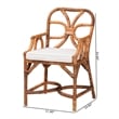 bali & pari Alondra Natural Rattan Dining Chair Handwoven Wicker Accent Chair