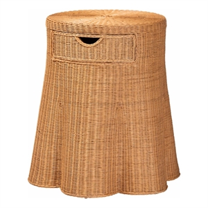 bali & pari Dayo Scalloped Natural Rattan Console Table with Drawer