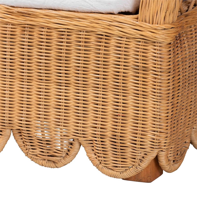 bali & pari Teresa Natural Rattan Daybed Handwoven Sofa Bed Frame Twin