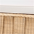 bali & pari Rotem Natural Rattan Ottoman with Cushion