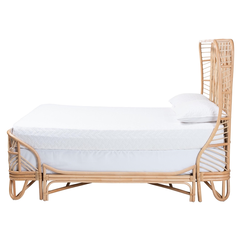 bali & pari Hadley Natural Rattan Bed Frame Queen