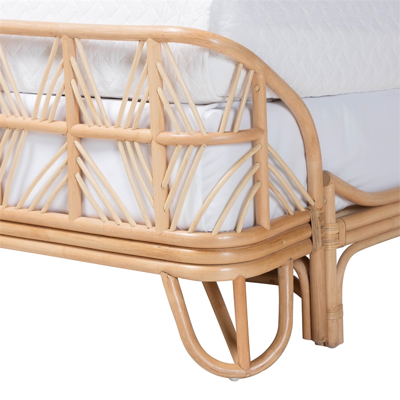 bali & pari Hadley Natural Rattan Bed Frame Queen