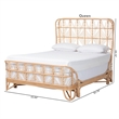 bali & pari Hadley Natural Rattan Bed Frame Queen