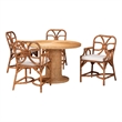 bali & pari Wade 5-Piece Rattan Dining Set Round Wicker Table Light Honey