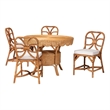 bali & pari Trenton 5-Piece Rattan Dining Set Round Wicker Table Light Honey