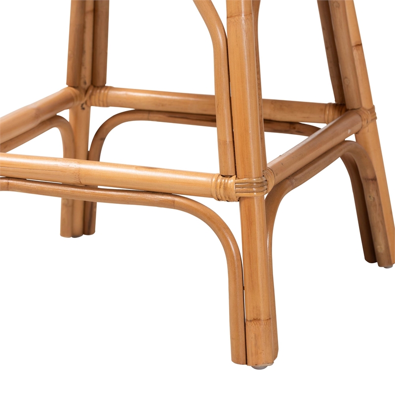 bali & pari Adam Natural Rattan Counter Stool with Cushion