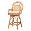 bali & pari Adam Natural Rattan Counter Stool with Cushion