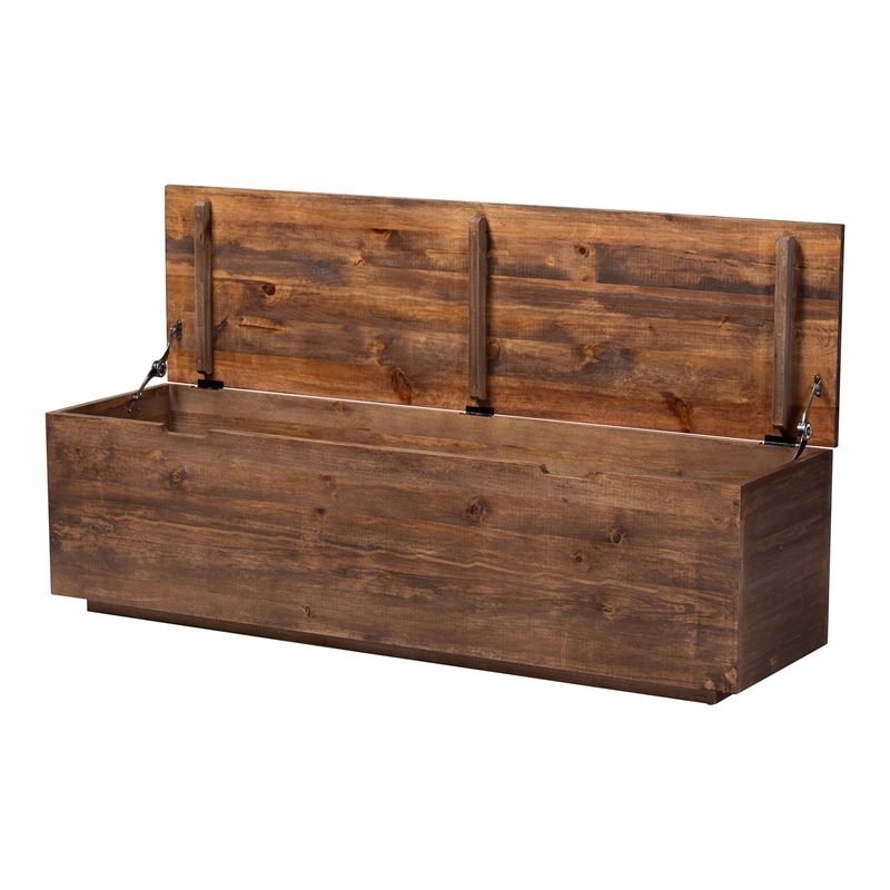 bali & pari Alfonso Wood Storage Trunk with Hinged Lid