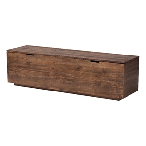 bali & pari Alfonso Wood Storage Trunk with Hinged Lid
