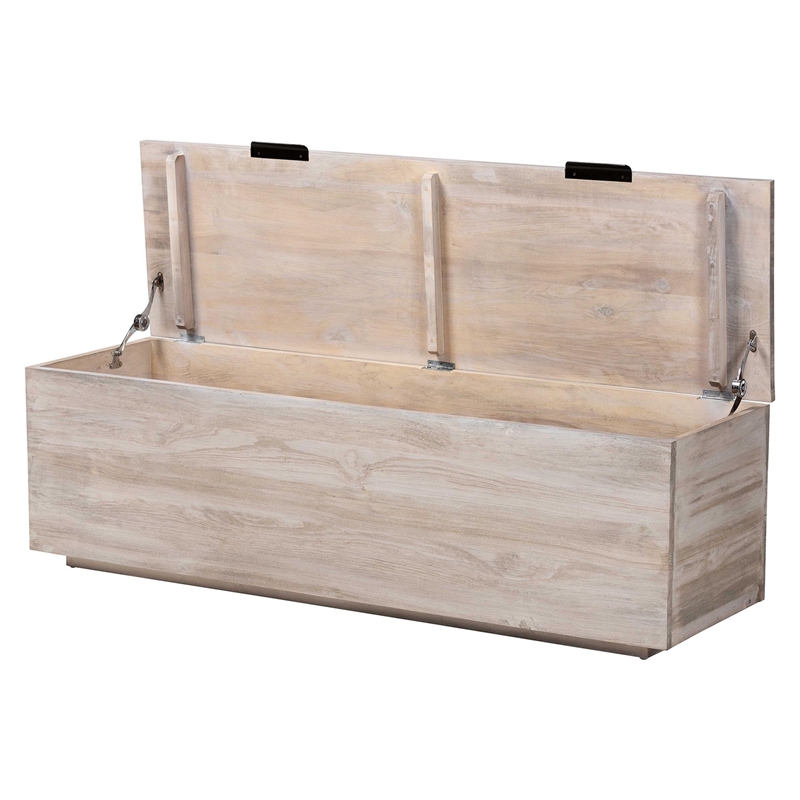 bali & pari Alvaro Wood Storage Trunk with Hinged Lid
