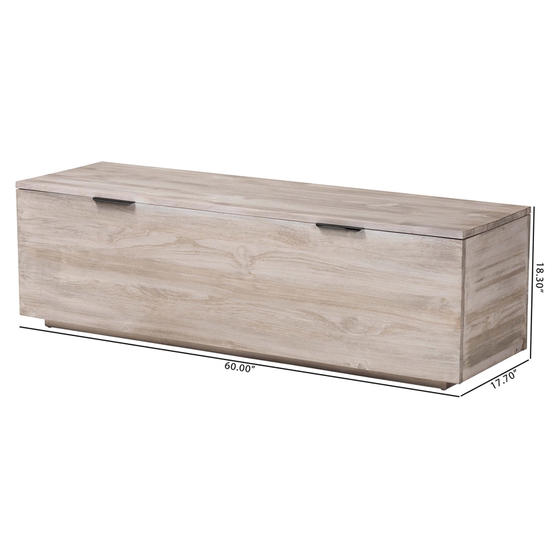 bali & pari Alvaro Wood Storage Trunk with Hinged Lid