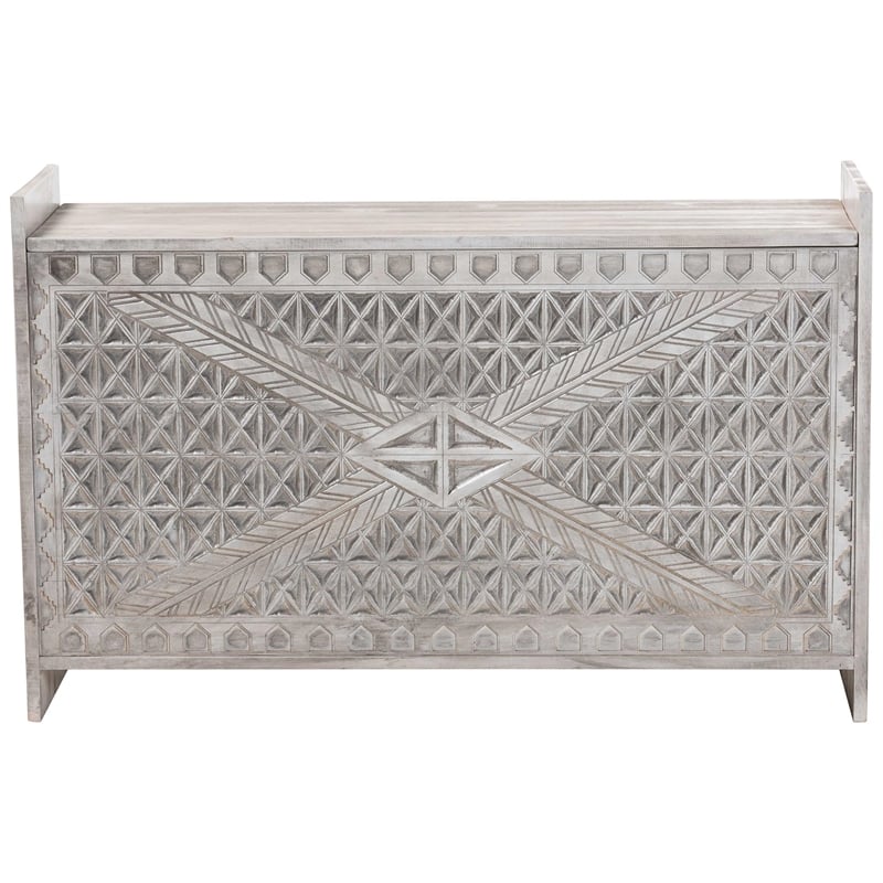 bali & pari Amado Wood Storage Trunk with Carved Front Panel