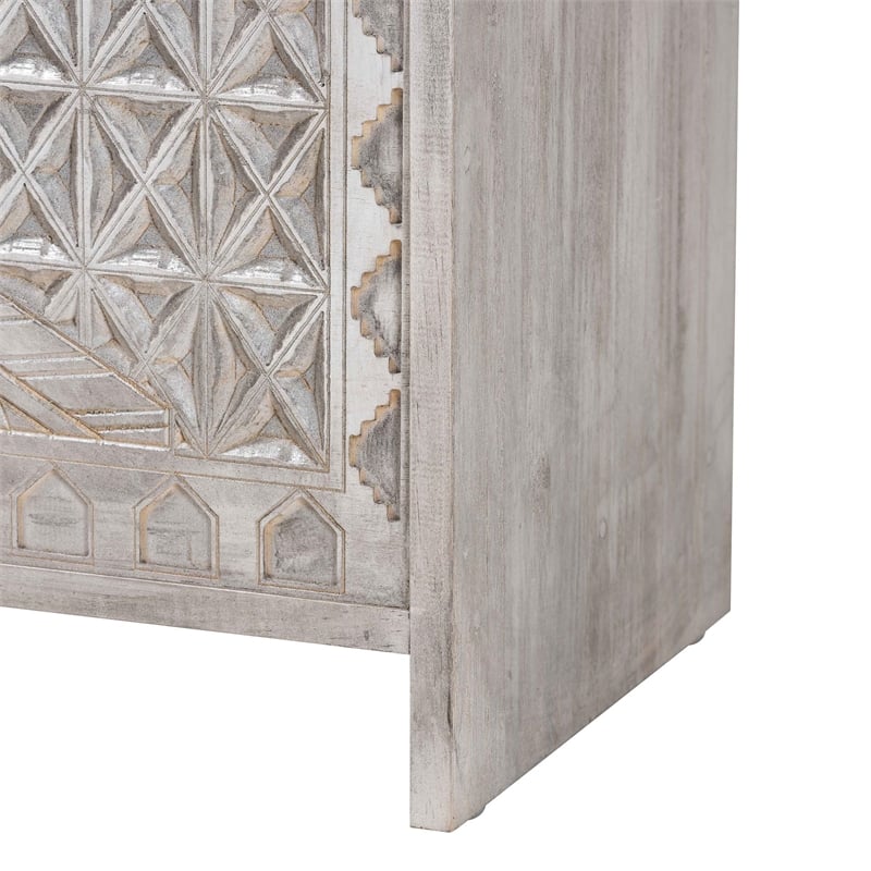 bali & pari Amado Wood Storage Trunk with Carved Front Panel