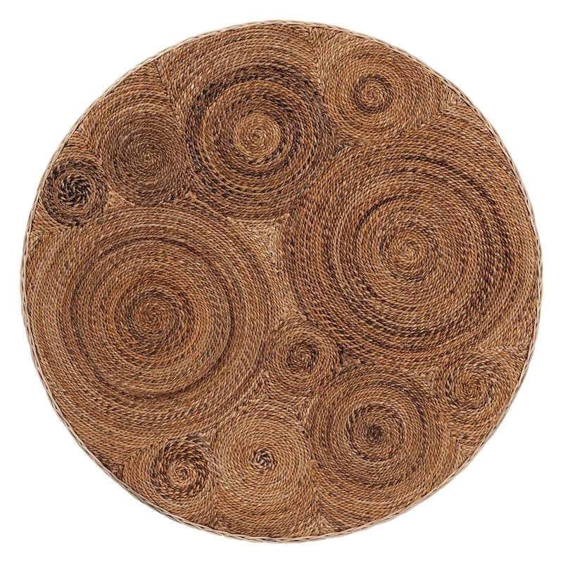 bali & pari Hosanna Natural Rattan Coffee Table Handwoven Wicker Accent Table