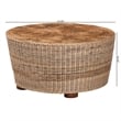 bali & pari Hosanna Natural Rattan Coffee Table Handwoven Wicker Accent Table