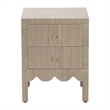 bali & pari Juniper Grasscloth Nightstand with Scalloped Base