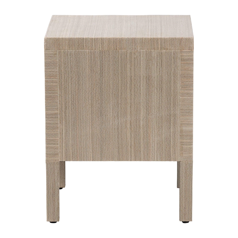 bali & pari Juniper Grasscloth Nightstand with Scalloped Base