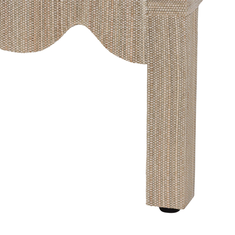 bali & pari Juniper Grasscloth Nightstand with Scalloped Base