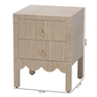 bali & pari Juniper Grasscloth Nightstand with Scalloped Base