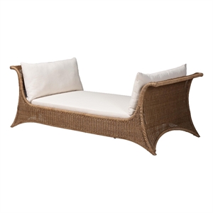 bali & pari Kalisha Natural Rattan Daybed with Cushions