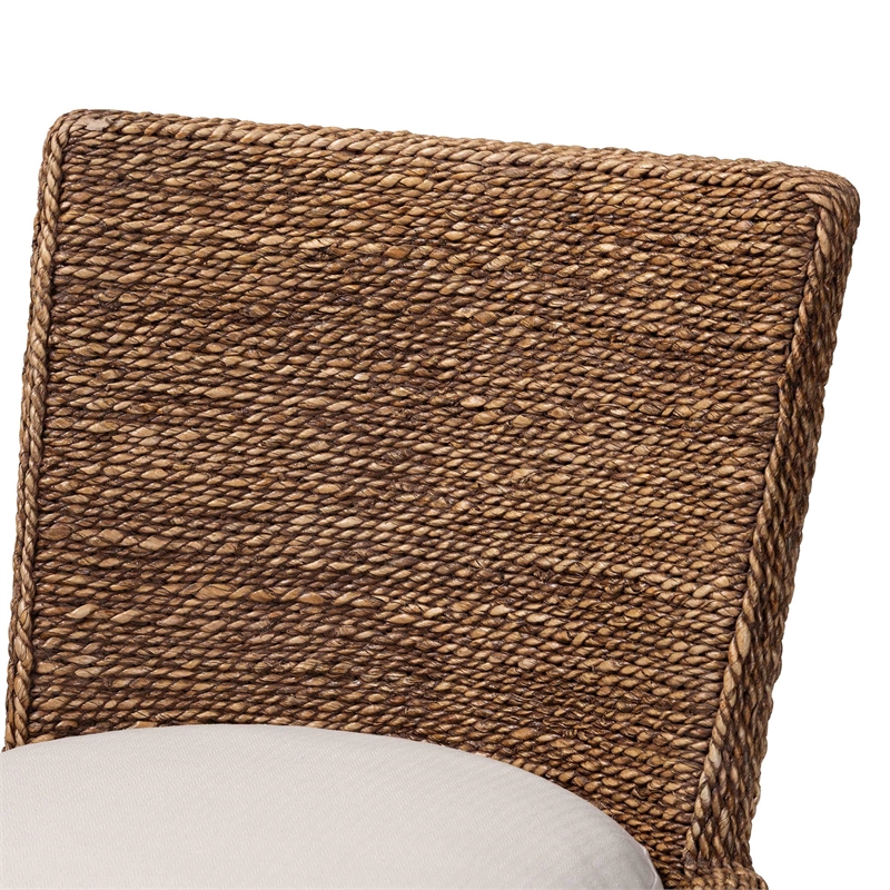 bali & pari Ridley Seagrass Dining Chair with Mahogany Wood Frame Brown Wash