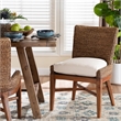 bali & pari Ridley Seagrass Dining Chair with Mahogany Wood Frame Brown Wash