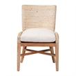 bali & pari Ridley Seagrass Dining Chair with Mahogany Wood Frame Whitewash