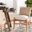 bali & pari Ridley Seagrass Dining Chair with Mahogany Wood Frame Whitewash