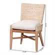 bali & pari Ridley Seagrass Dining Chair with Mahogany Wood Frame Whitewash
