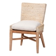 bali & pari Ridley Seagrass Dining Chair with Mahogany Wood Frame Whitewash