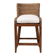 bali & pari Ridley Seagrass Counter Stool with Mahogany Wood Frame Brown Wash