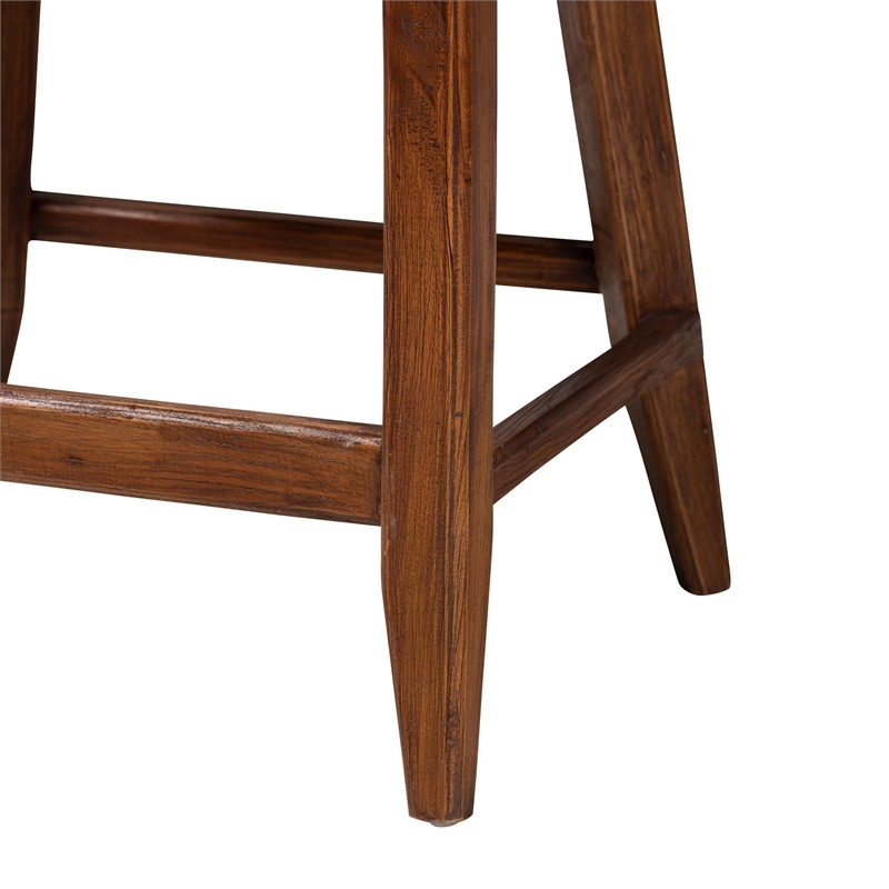bali & pari Ridley Seagrass Counter Stool with Mahogany Wood Frame Brown Wash