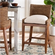 bali & pari Ridley Seagrass Counter Stool with Mahogany Wood Frame Brown Wash