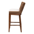 bali & pari Ridley Seagrass Bar Stool with Mahogany Wood Frame Brown Wash