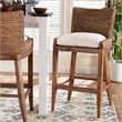 bali & pari Ridley Seagrass Bar Stool with Mahogany Wood Frame Brown Wash
