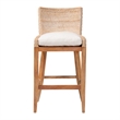 bali & pari Ridley Seagrass Bar Stool with Mahogany Wood Frame Whitewash