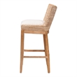 bali & pari Ridley Seagrass Bar Stool with Mahogany Wood Frame Whitewash