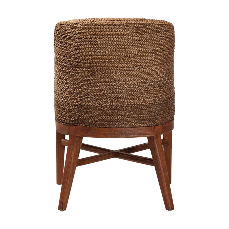 bali & pari Jasper Seagrass Dining Chair with Mahogany Wood Frame Brown Wash