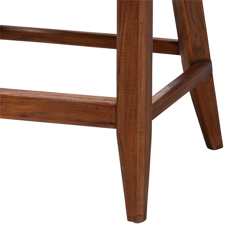 bali & pari Jasper Seagrass Counter Stool with Mahogany Wood Frame Brown Wash