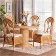 bali & pari Wallis 5-Piece Natural Rattan Dining Set with Round Pedestal Table