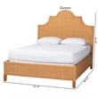 bali & pari Melanie Natural Rattan Bed Coastal Boho Bed Frame Queen