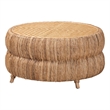 bali & pari Roma Rattan and Seagrass Coffee Table Low Profile Boho Accent Table