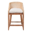 bali & pari Jasper Seagrass Counter Stool with Mahogany Wood Frame Whitewash