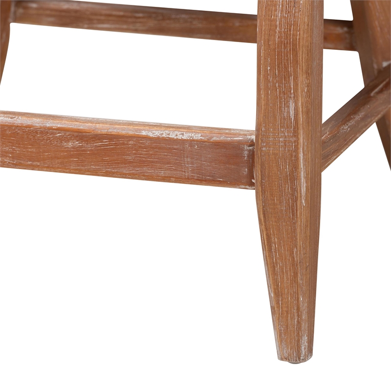 bali & pari Jasper Seagrass Counter Stool with Mahogany Wood Frame Whitewash