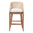 bali & pari Jasper Seagrass Bar Stool with Mahogany Wood Frame  Whitewash