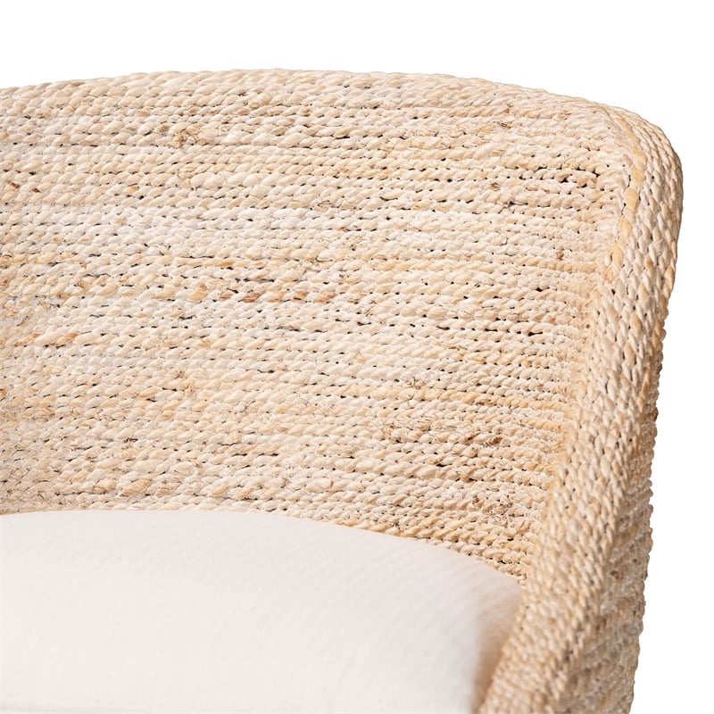 bali & pari Jasper Seagrass Bar Stool with Mahogany Wood Frame  Whitewash