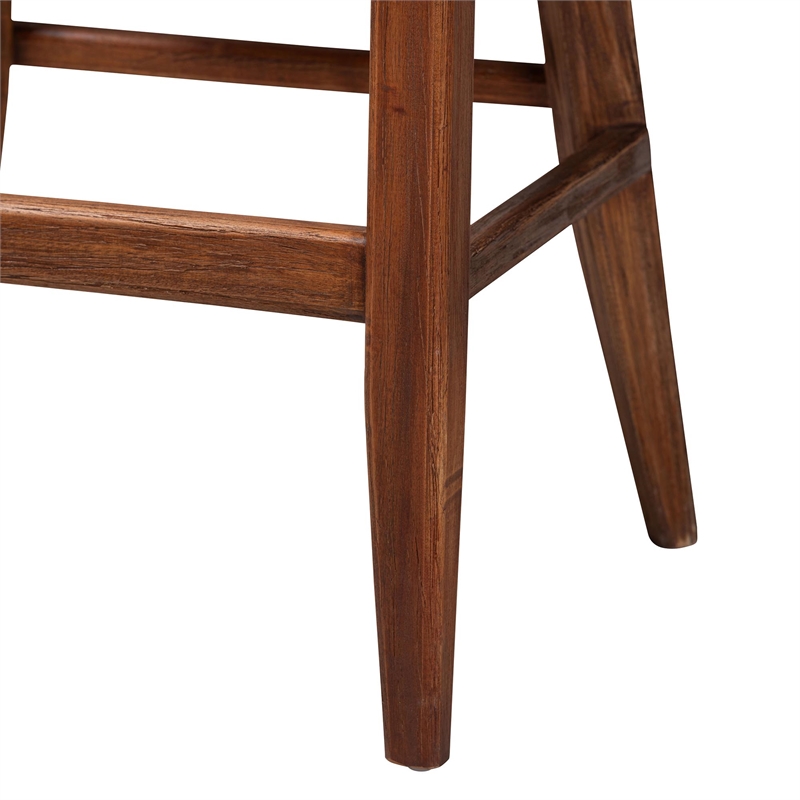 bali & pari Jasper Seagrass Bar Stool with Mahogany Wood Frame Brown Wash