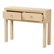 bali & pari Noah Grasscloth 2-Drawer Console Table Woven Texture Light Brown